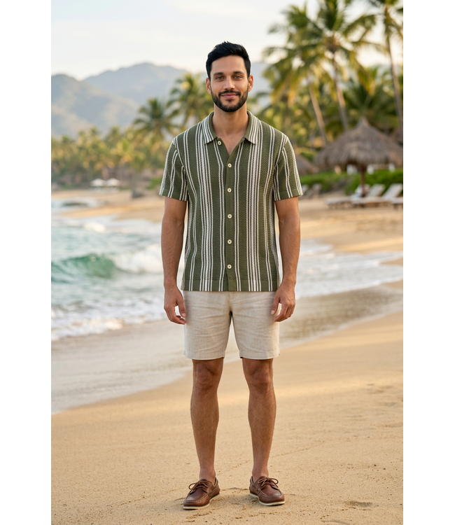 HEDGE Hedge Mens Button Up Top