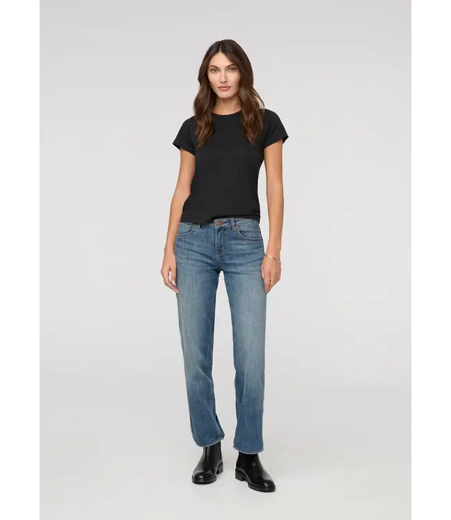 Duer Canada  Performance Denim Mid Rise Straight - Blue Ash