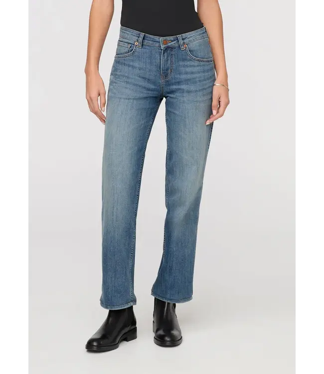 Duer Canada  Performance Denim Mid Rise Straight - Blue Ash