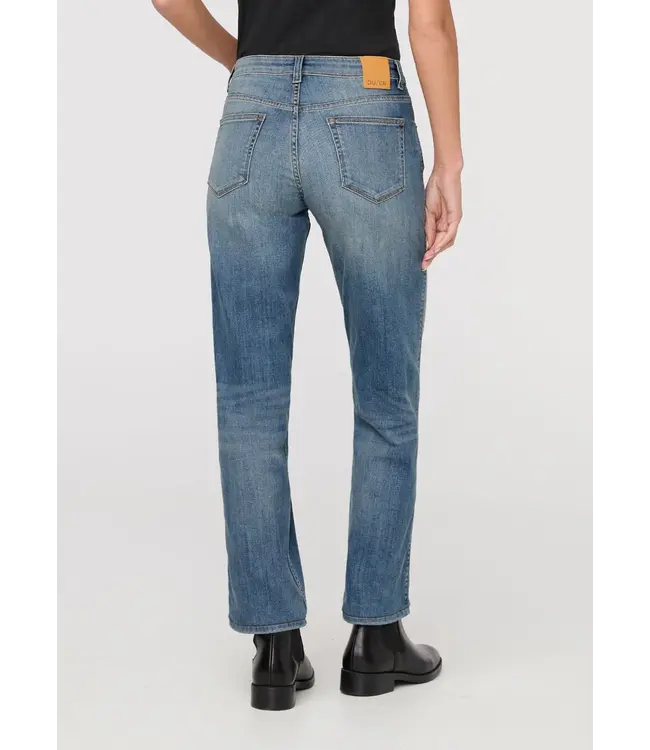 Duer Canada  Performance Denim Mid Rise Straight - Blue Ash