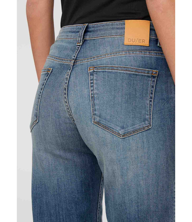 Duer Canada  Performance Denim Mid Rise Straight - Blue Ash