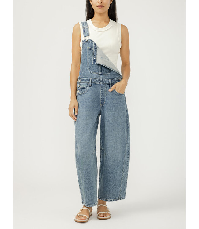 Silver Jeans Denim Barrel Leg Overalls