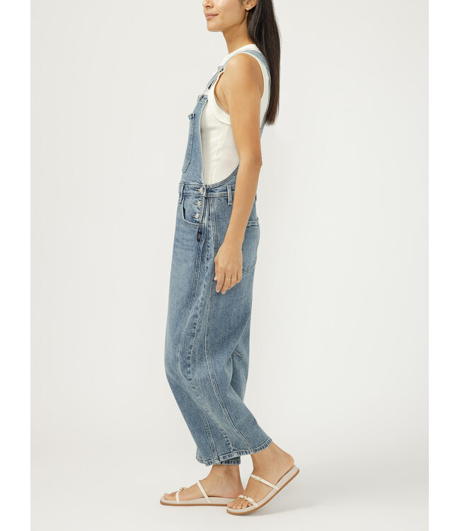 Silver Jeans Denim Barrel Leg Overalls