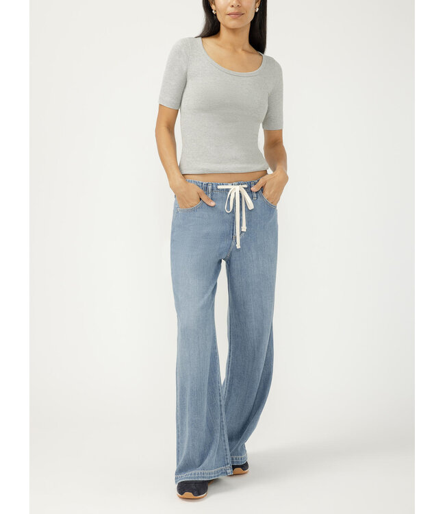 Silver Jeans Wide Leg Drawstring Beach Jeans