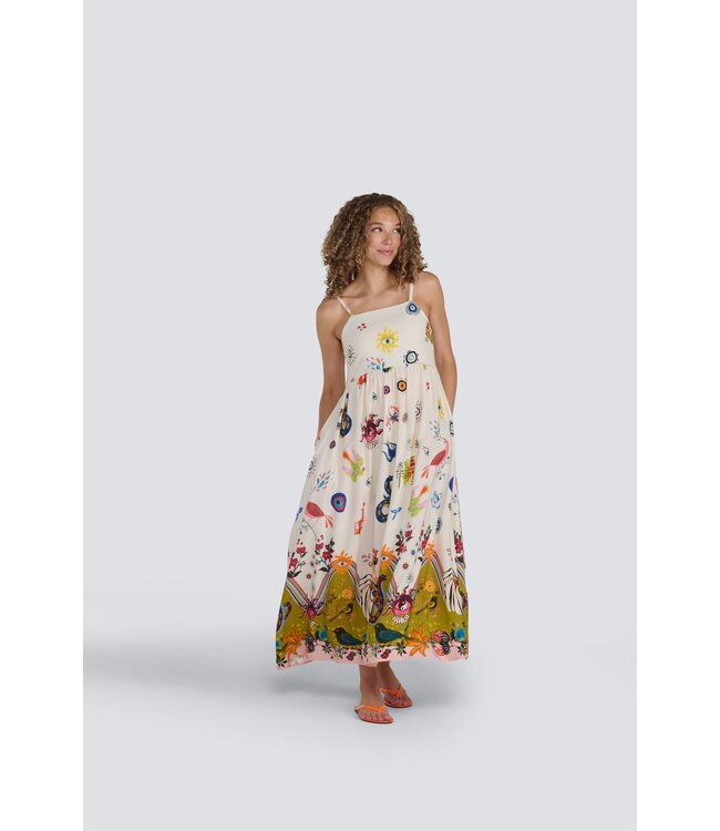 Jessica Laura Abstract Print Spaghetti Strap Dress