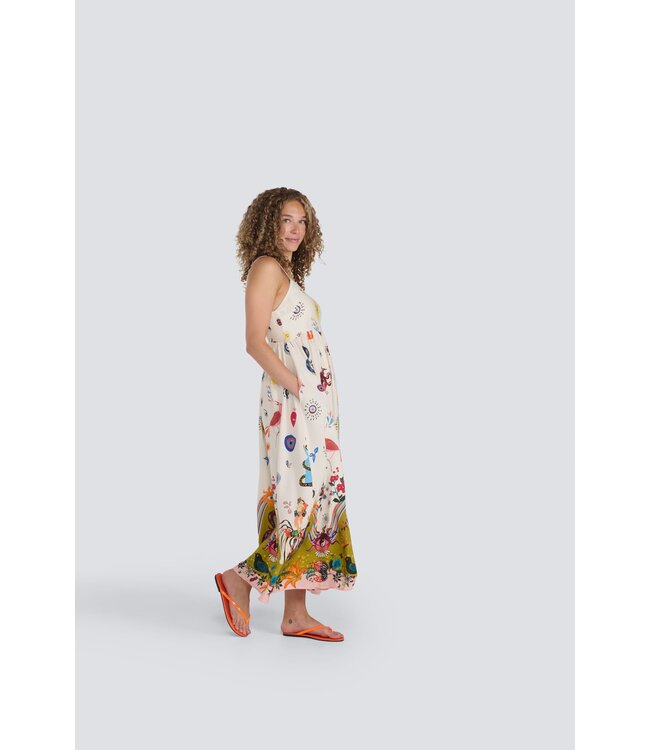Jessica Laura Abstract Print Spaghetti Strap Dress