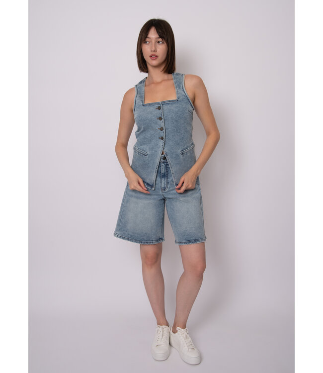 RD Style VESTA STRETCH DENIM BUTTON UP VEST