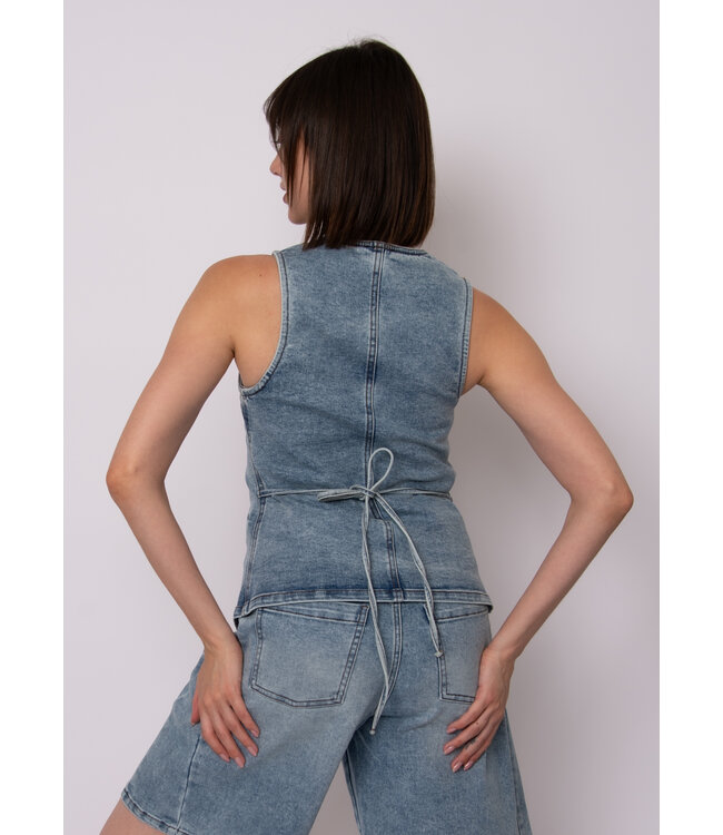 RD Style VESTA STRETCH DENIM BUTTON UP VEST
