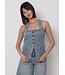 RD International RD Style VESTA STRETCH DENIM BUTTON UP VEST