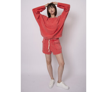 RD Style CECILE FRENCH TERRY PULL ON SHORTS CHERRY