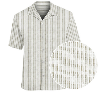 Point Zero Vertical Stripe Cuban Collar Top