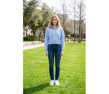 RD Style Cotton Pullover Top with Zipper