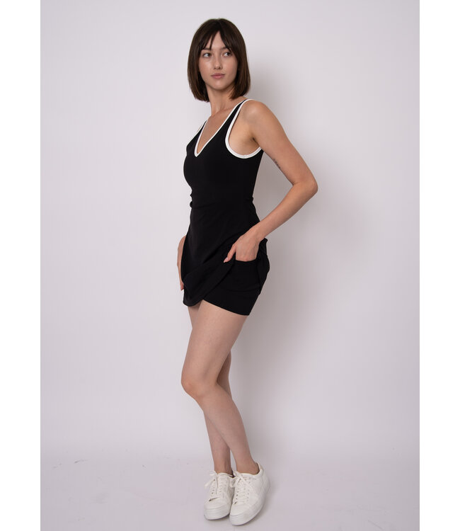 RD Style MATILDA SECOND SKIN SPORT V-NECK MINI DRESS