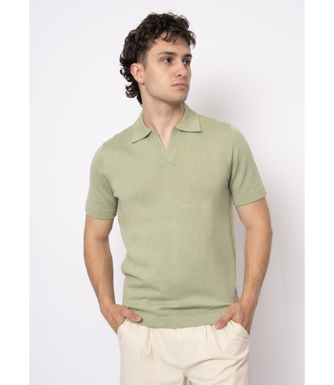 HEDGE HEDGE JOHNNY COLLAR SHORT SLEEVE TOP
