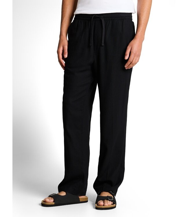 Tom Tailor Loose Viscose Linen Beach Pants Black