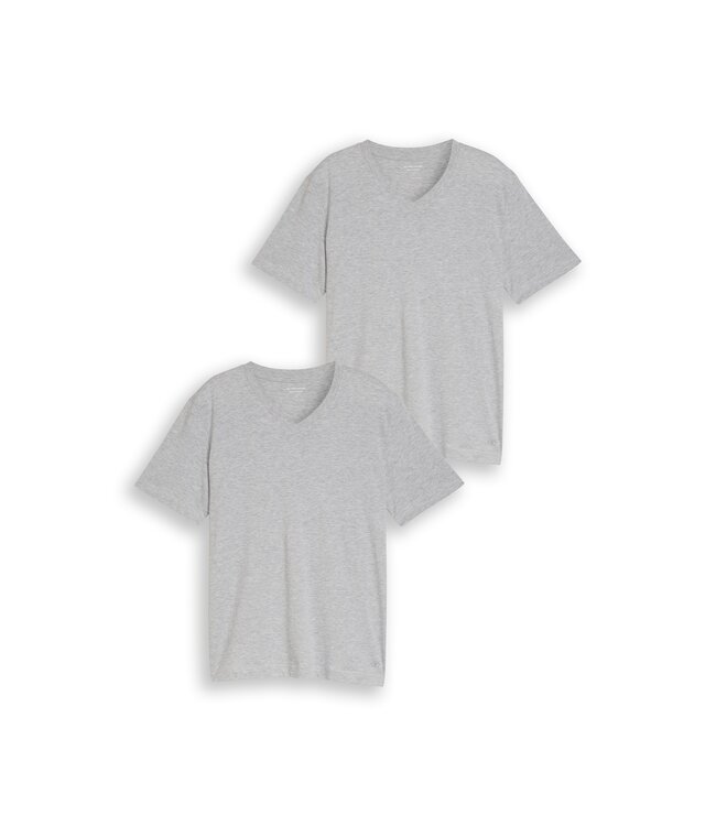 set of 2  100% Cotton V Neck T-shirt in double pack