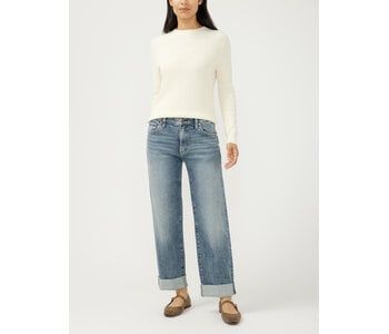 Silver Jeans Relaxed Mid Rise Straight Leg Ankle Jeans