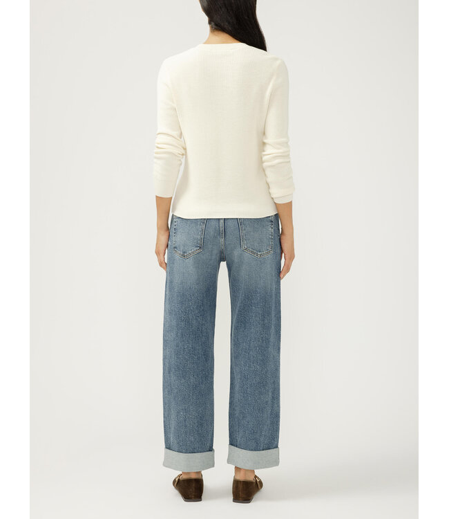 Silver Jeans Relaxed Mid Rise Straight Leg Ankle Jeans