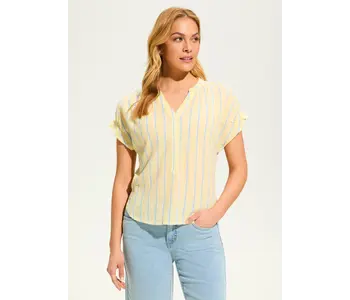 FDJ  Short Sleeve Stripe Top, Lemonade Stripe