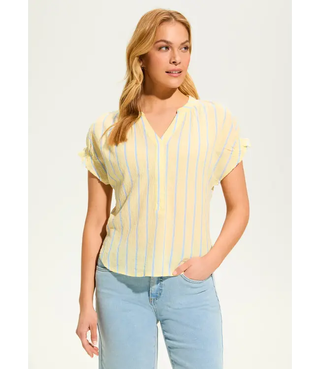 FDJ  Short Sleeve Stripe Top, Lemonade Stripe