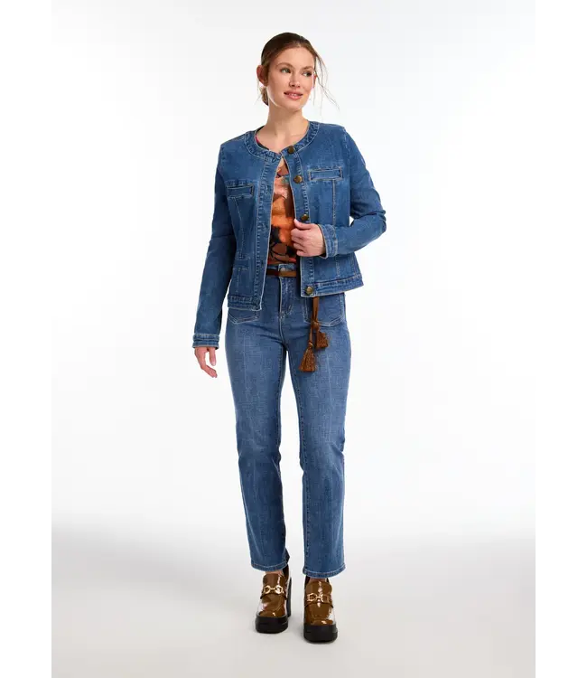 FDJ Colarless Denim Jacket