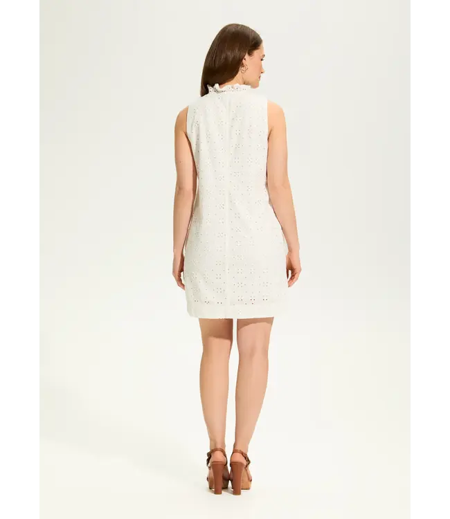 FDJ Eyelet Sleeveless V Neck Dress with Pockets