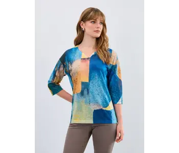 FDJ Drop Shoulder Notch-Neck Top  Brick Lane