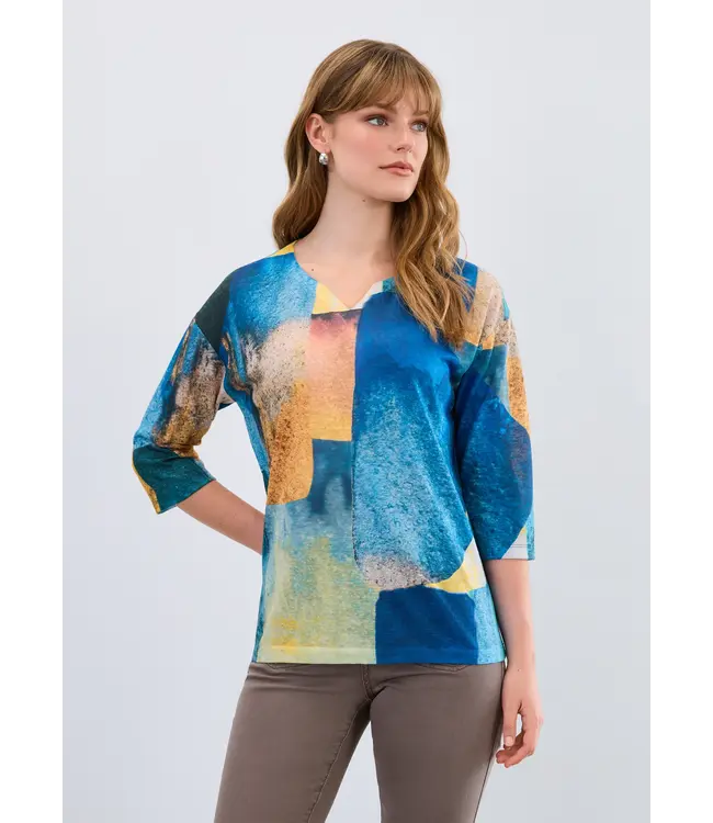 FDJ Drop Shoulder Notch-Neck Top  Brick Lane