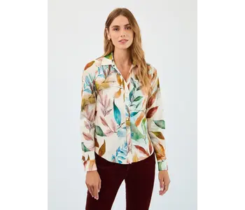 FDJ Long-Sleeve Split Neck Shirt Miriam