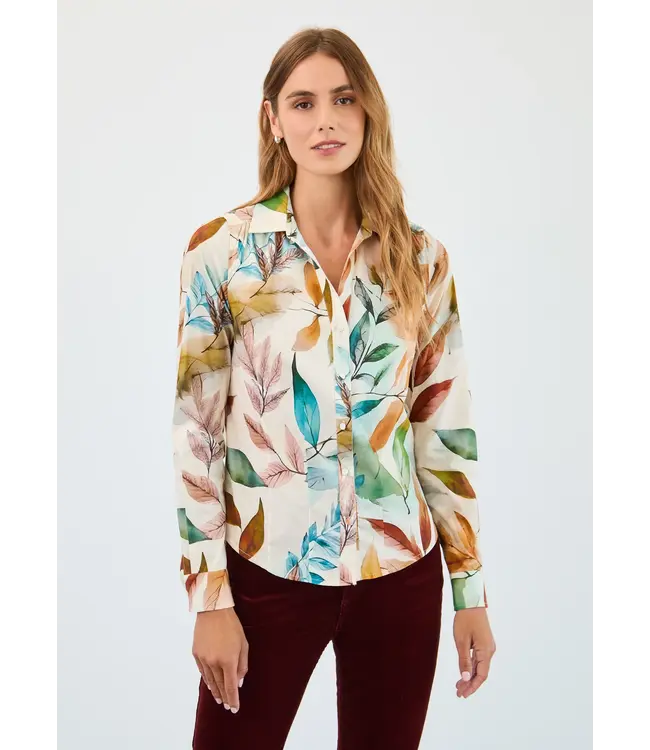 FDJ Long-Sleeve Split Neck Shirt Miriam