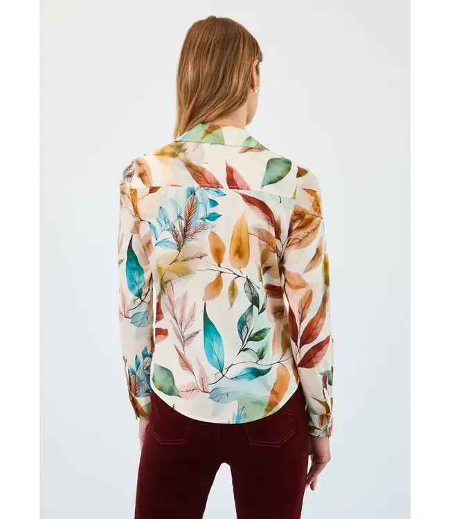 FDJ Long-Sleeve Split Neck Shirt Miriam