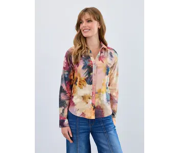 FDJ Long-Sleeve Split Neck Shirt Melanie