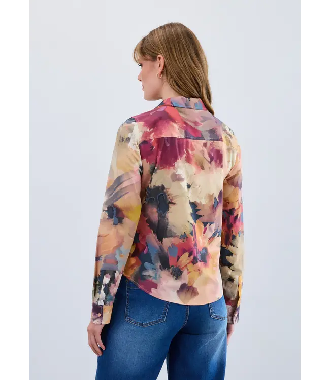 FDJ Long-Sleeve Split Neck Shirt Melanie