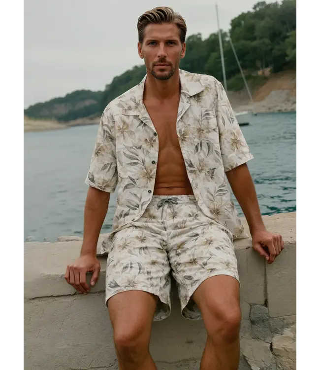 Point Zero 4-Way Stretch Floral Print Swim Shorts Inseam: 6 1/2"