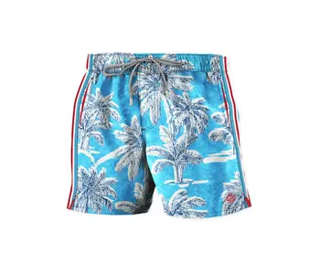 Point Zero 4-Way Stretch Tropical Print Swim Shorts Inseam: 6 1/2"
