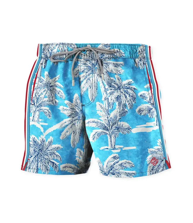 Point Zero 4-Way Stretch Tropical Print Swim ShortsPZ  7465367 4-Way Stretch Tropical Print Swim Shorts Inseam: 6 1/2"