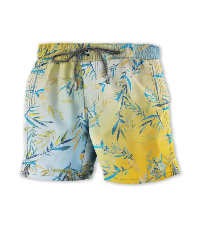 Point Zero 4-Way Stretch Tropical Print Swim Shorts Inseam: 6 1/2"