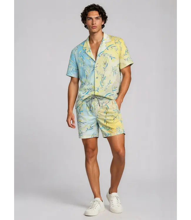 Point Zero 4-Way Stretch Tropical Print Swim Shorts Inseam: 6 1/2"