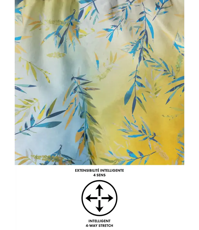 Point Zero 4-Way Stretch Tropical Print Swim Shorts Inseam: 6 1/2"