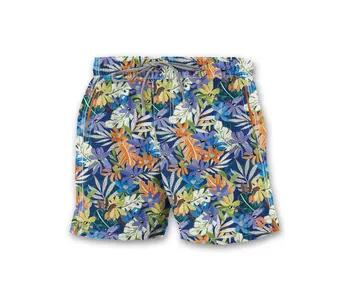 Point Zero 4-Way Stretch Tropical Print Swim Shorts Inseam: 6 1/2"