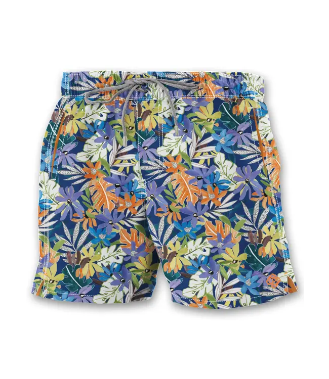 Point Zero 4-Way Stretch Tropical Print Swim Shorts Inseam: 6 1/2"