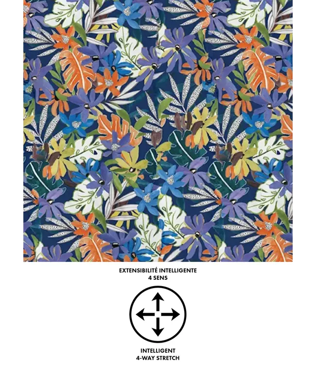 Point Zero 4-Way Stretch Tropical Print Swim Shorts Inseam: 6 1/2"