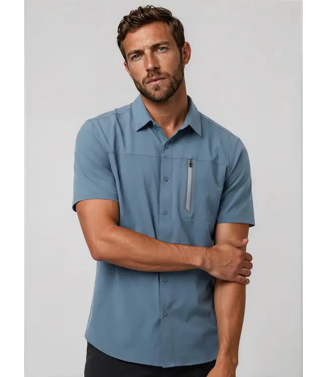Point Zero  4 way stretch Quick Dry Shirt with Zipper Pocket