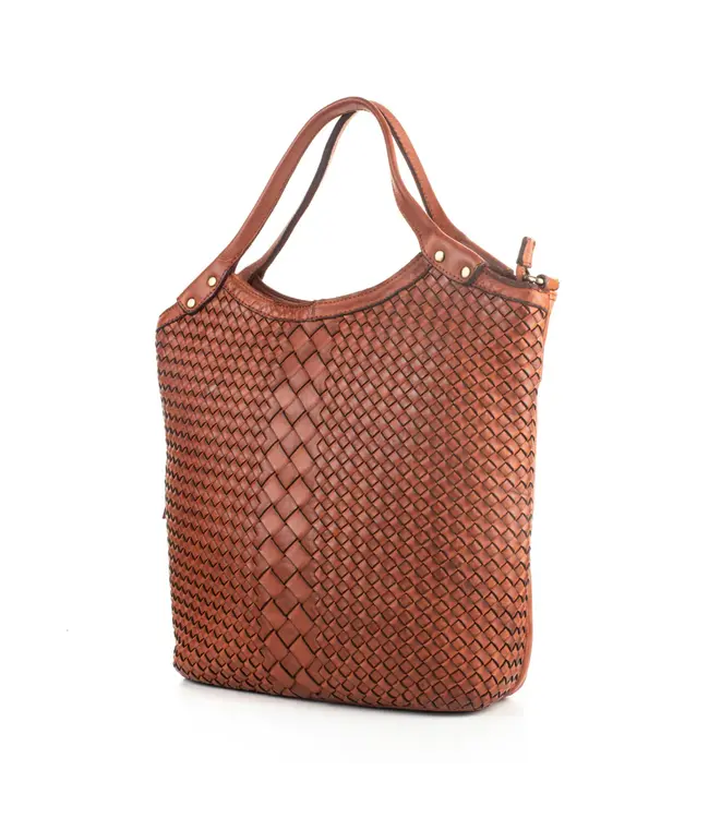 090 Perth - Genuine Leather Classic woven handbag