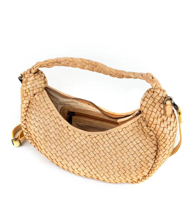 079 Camille Genuine Woven Leather Handbag
