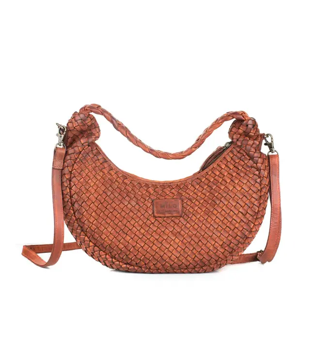 079 Camille Genuine Woven Leather Handbag