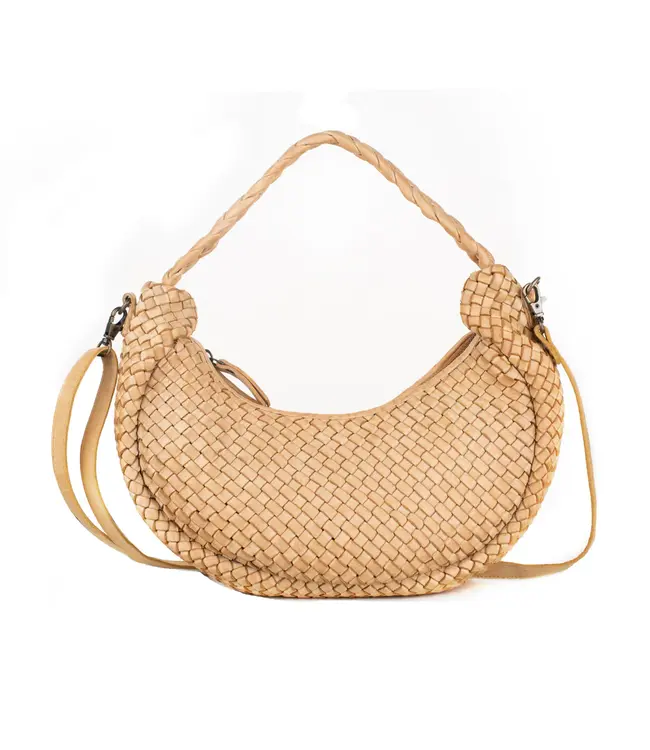 079 Camille Genuine Woven Leather Handbag