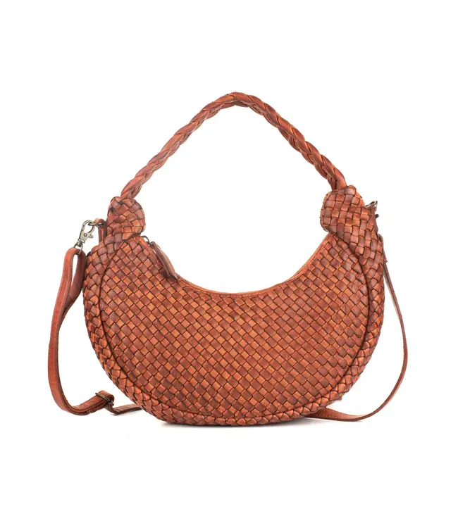 079 Camille Genuine Woven Leather Handbag