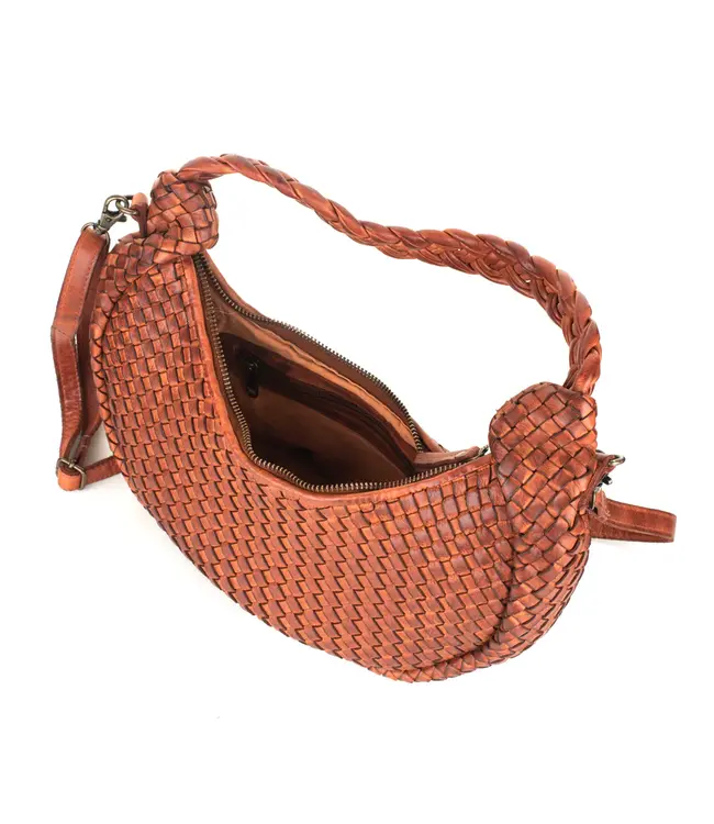 079 Camille Genuine Woven Leather Handbag