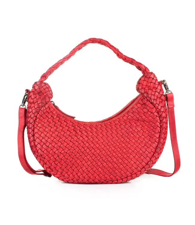 079 Camille Genuine Woven Leather Handbag
